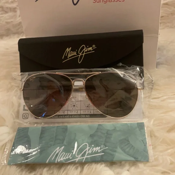 NWT Maui Jim Aviator Sunglasses- Unisex - Picture 2 of 8